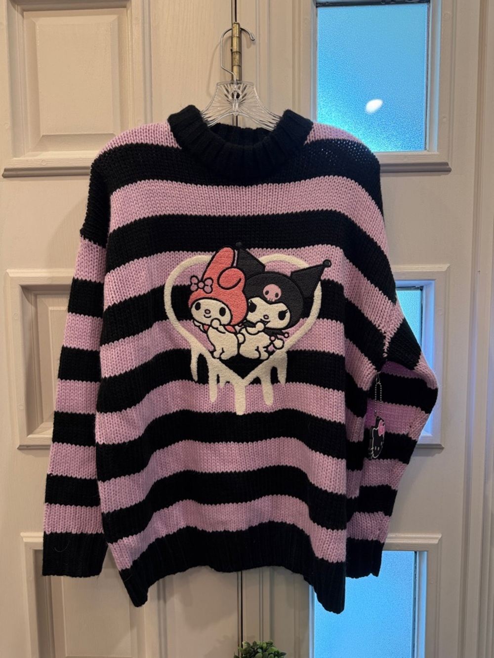 Sanrio Pink and Black Striped Crewneck Sweater Keromi My Melodie Forever 21 S